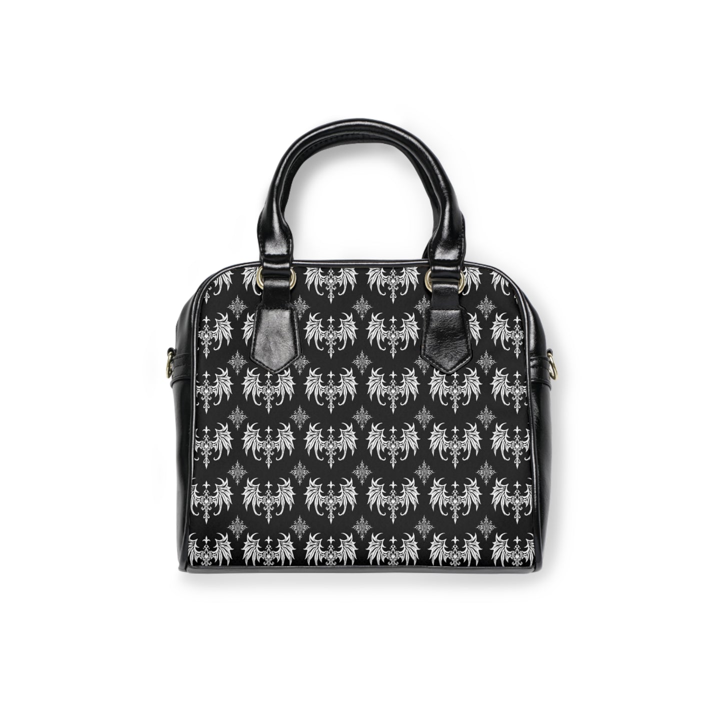 Winged Gothic Motif Shoulder Handbag