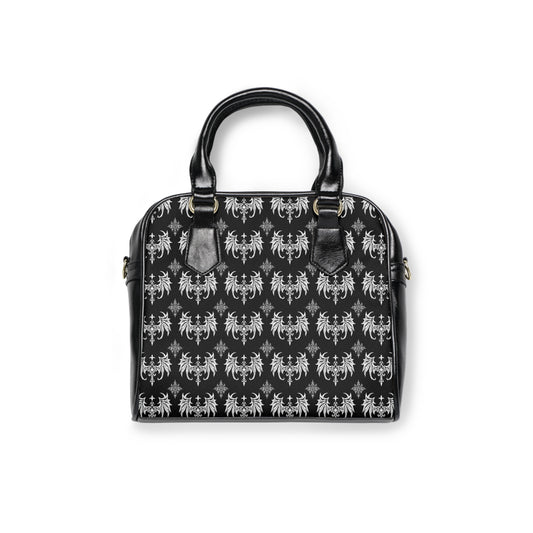 Winged Gothic Motif Shoulder Handbag