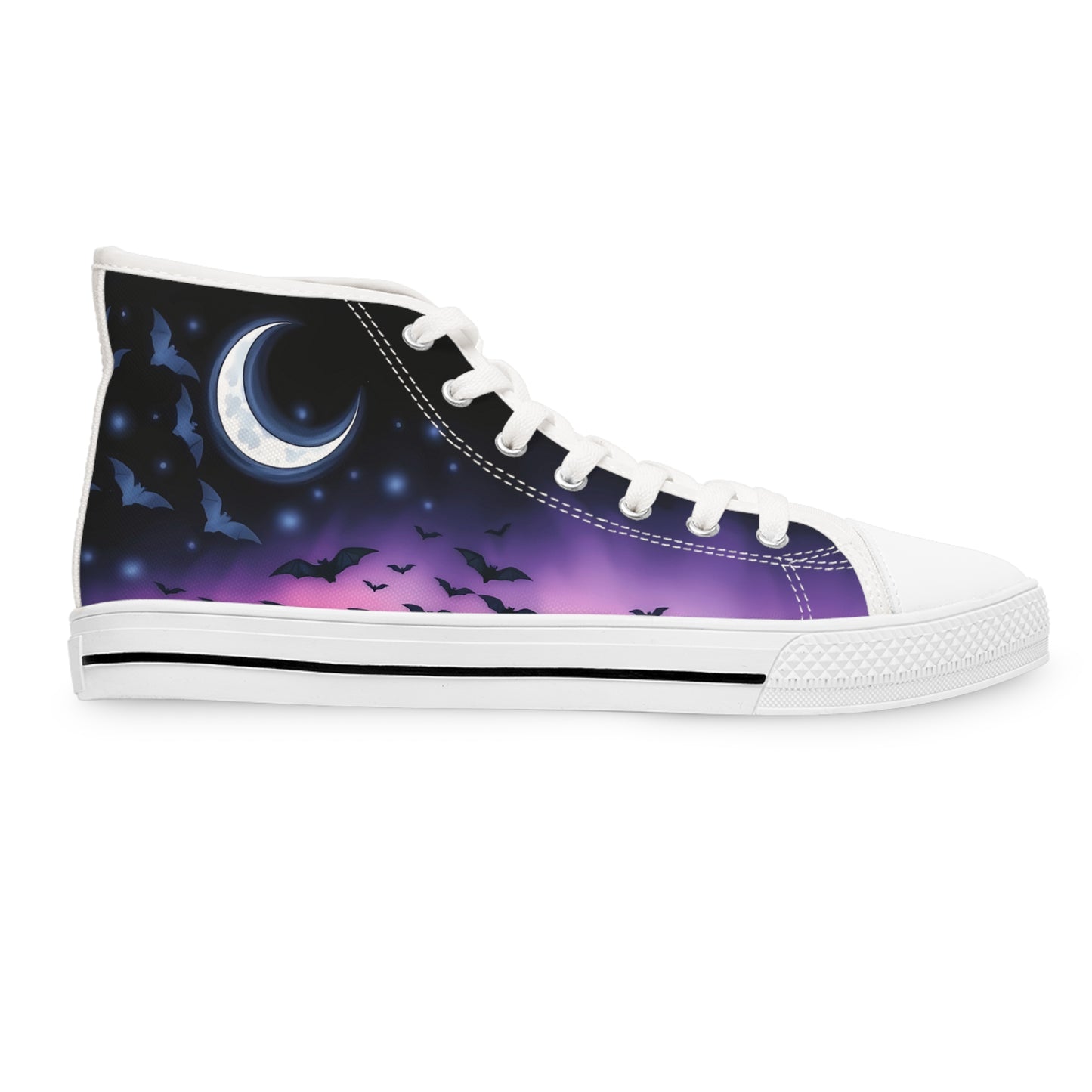 Moonlit Bats Women's High-Top Sneakers