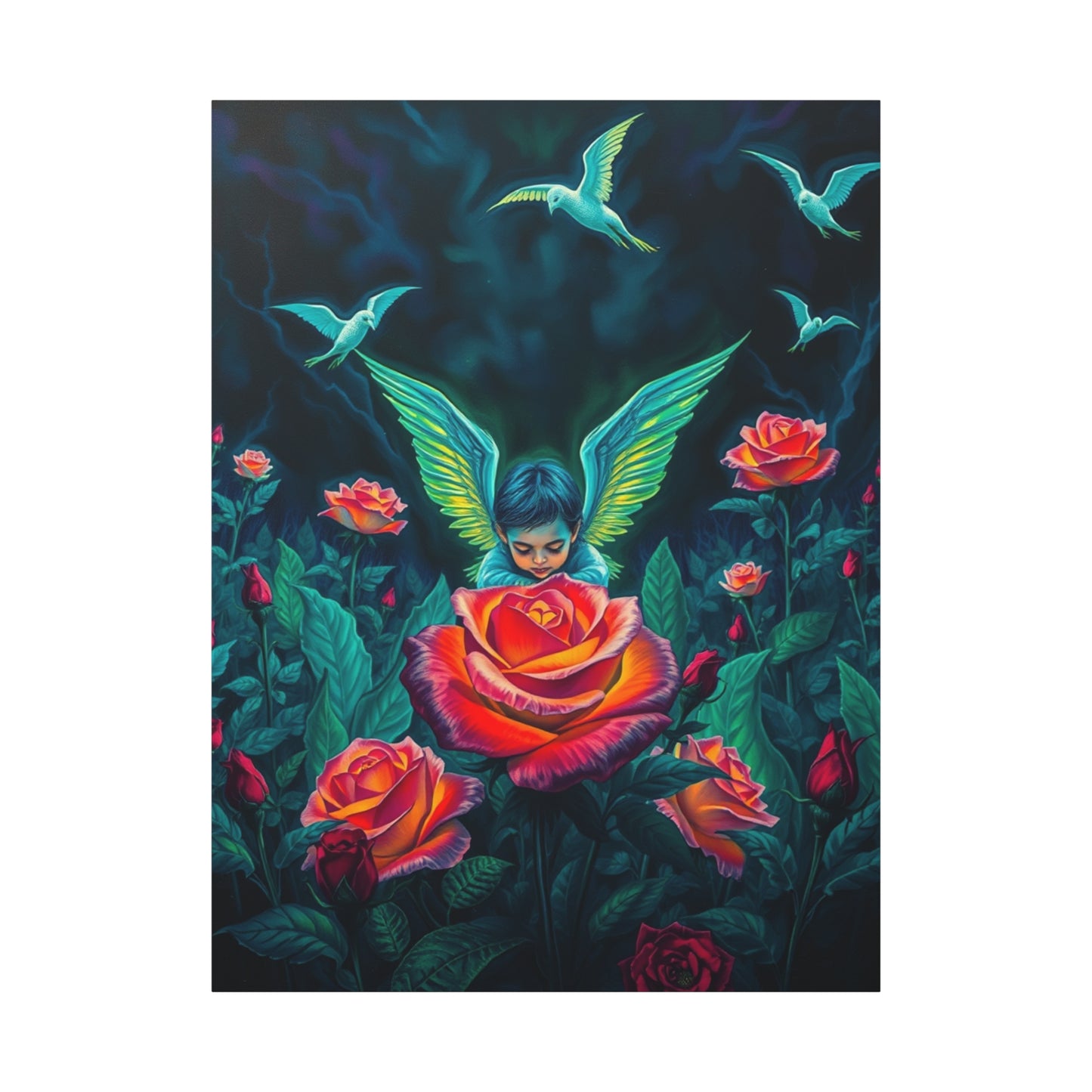 Angelic Rose Garden Canvas Art Print