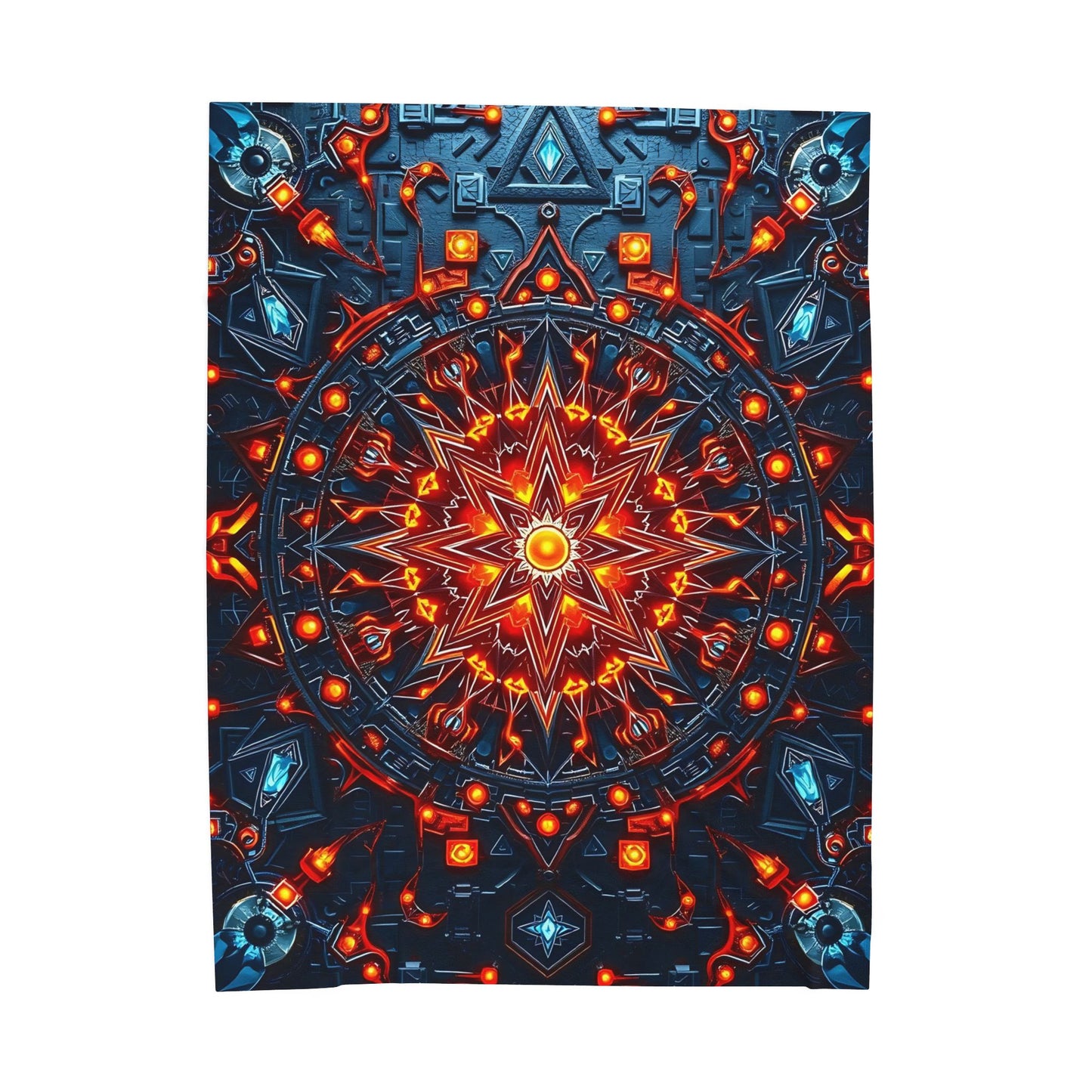 Luminous Geometric Tapestry Plush Velveteen Blanket