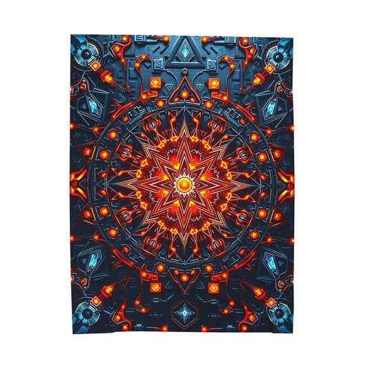 Luminous Geometric Tapestry Plush Velveteen Blanket