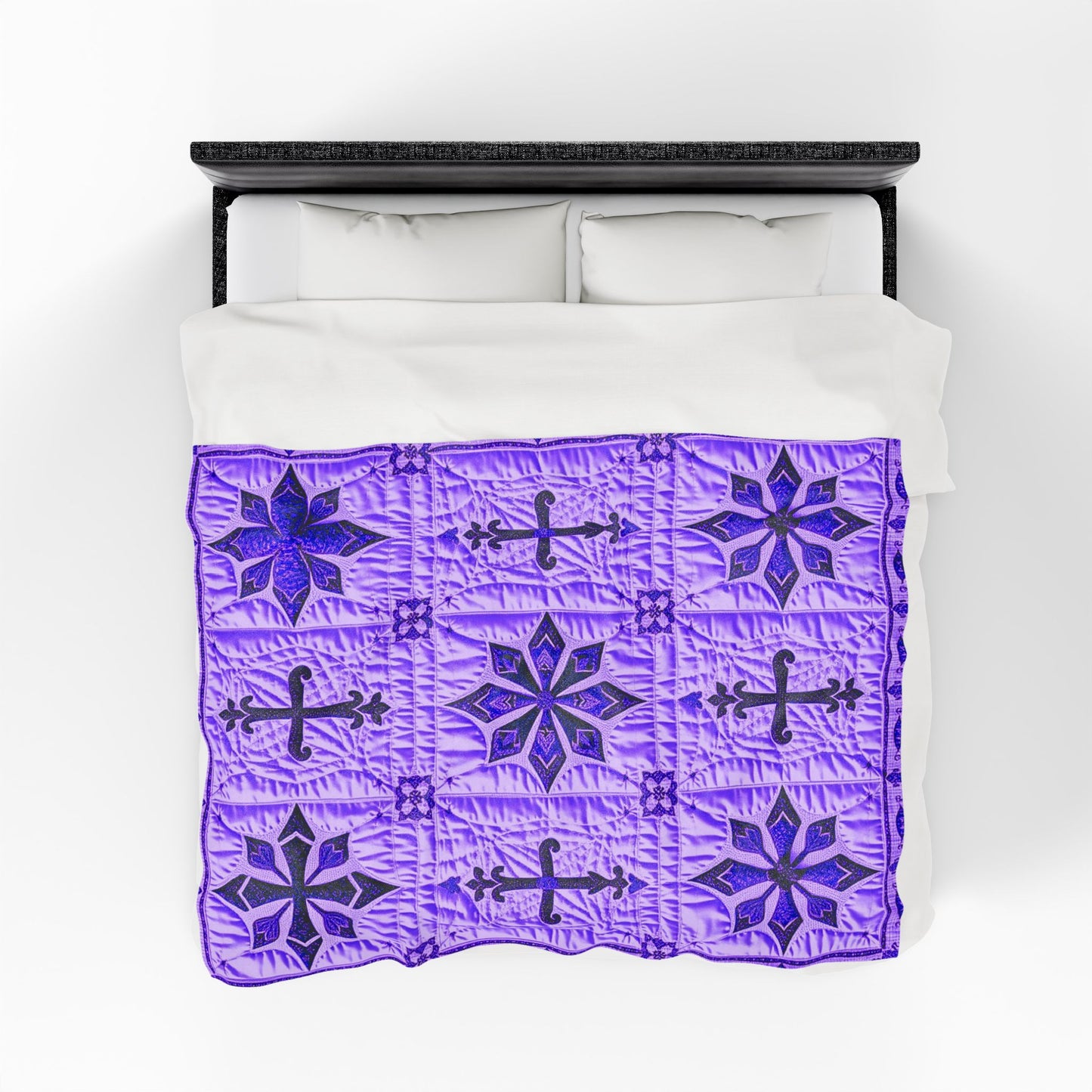 Lavender Lattice Plush Velveteen Blanket