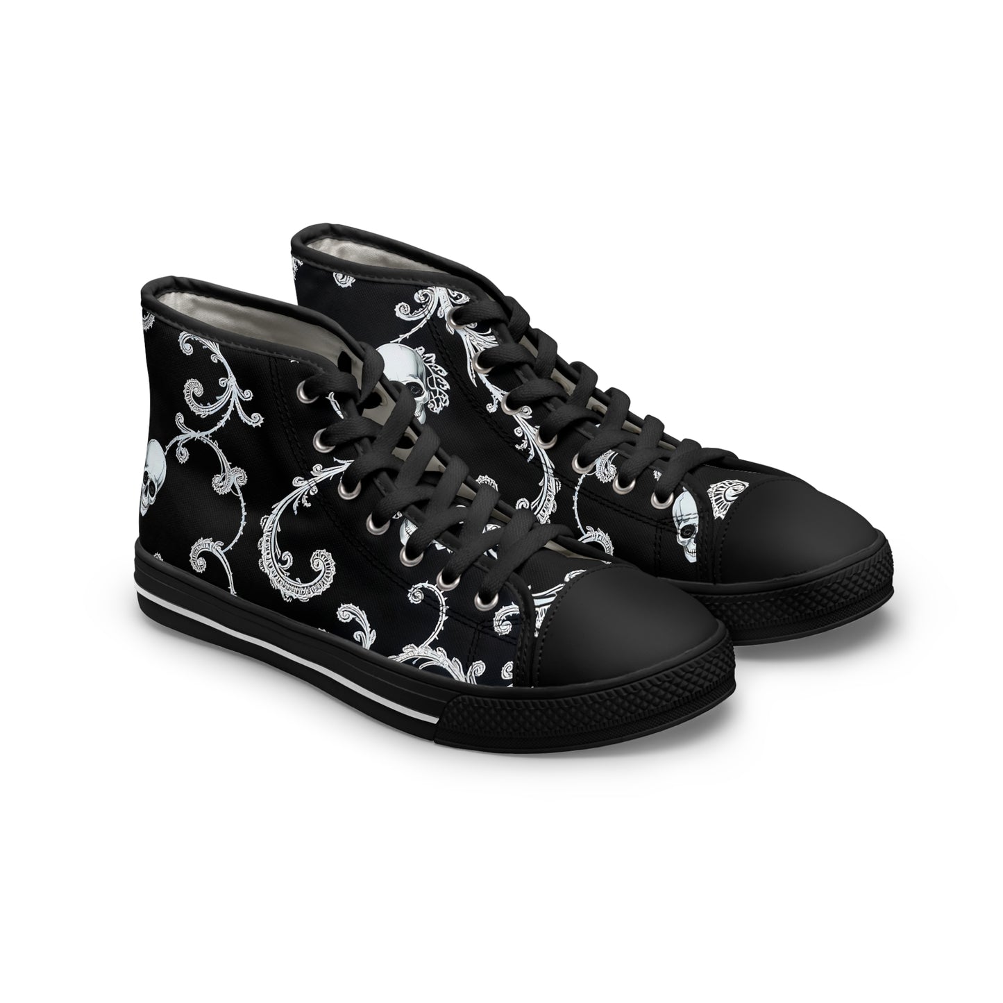 Baroque Skull Swirl Women's High-Top Sneakers