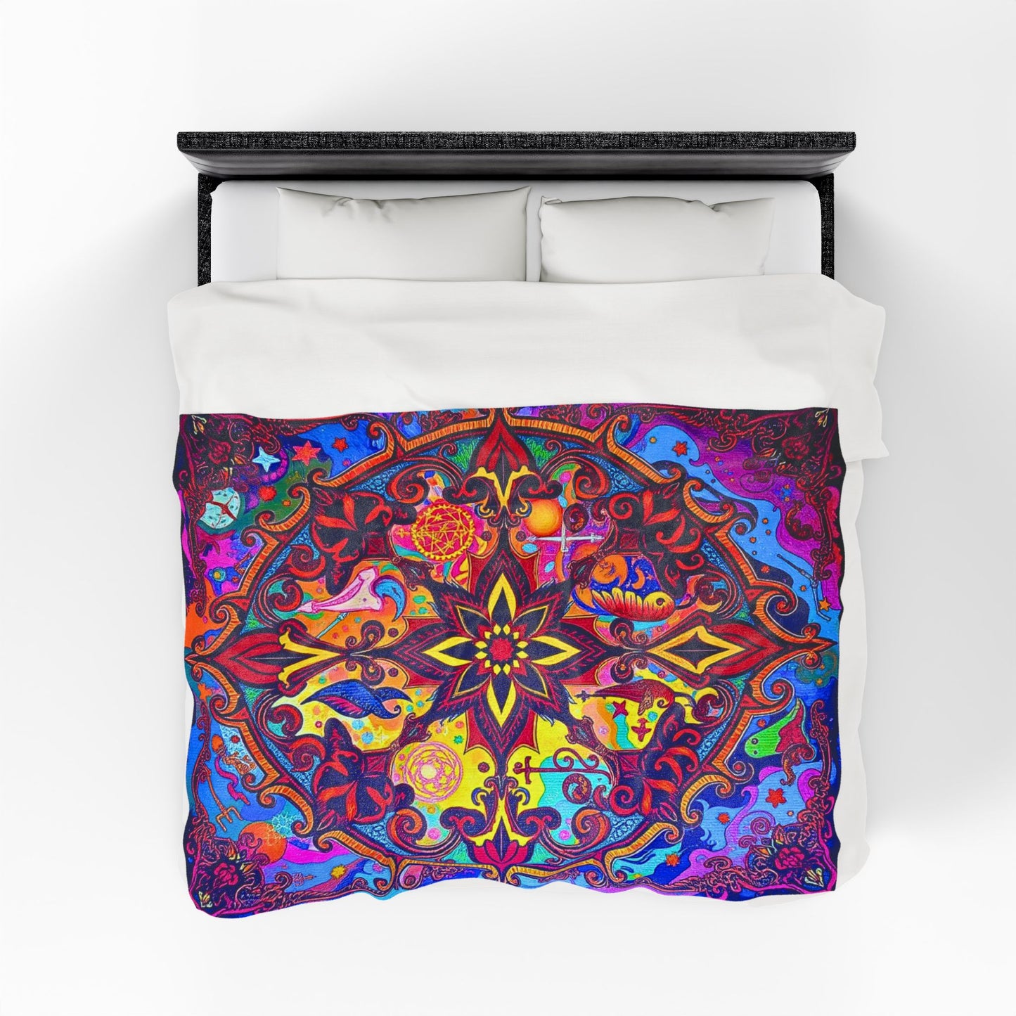 Prismatic Mandala Plush Velveteen Blanket