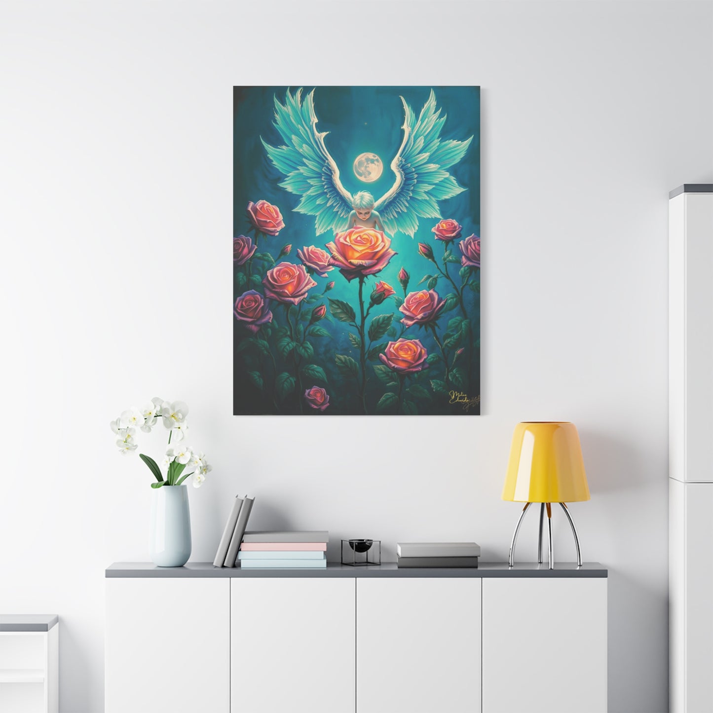 Celestial Guardian Rose Canvas Art Print