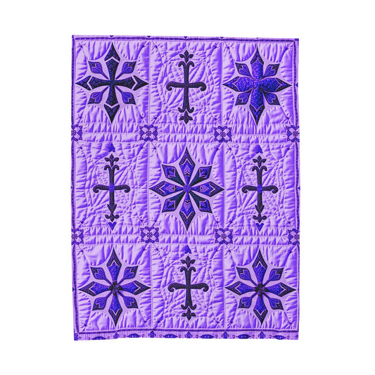 Lavender Lattice Plush Velveteen Blanket