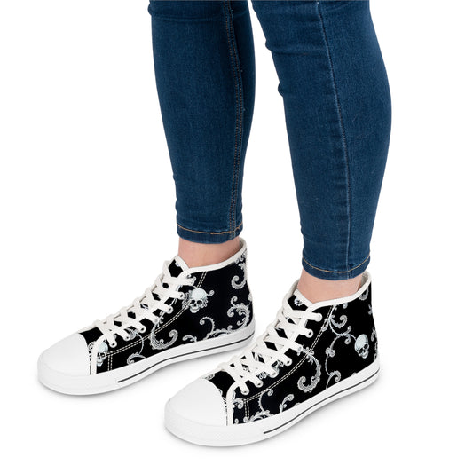 Baroque Skull Swirl Women's High-Top Sneakers