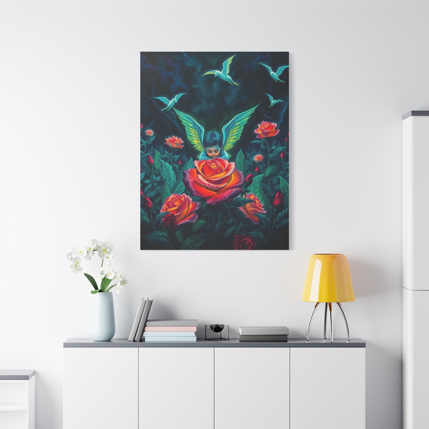 Angelic Rose Garden Canvas Art Print