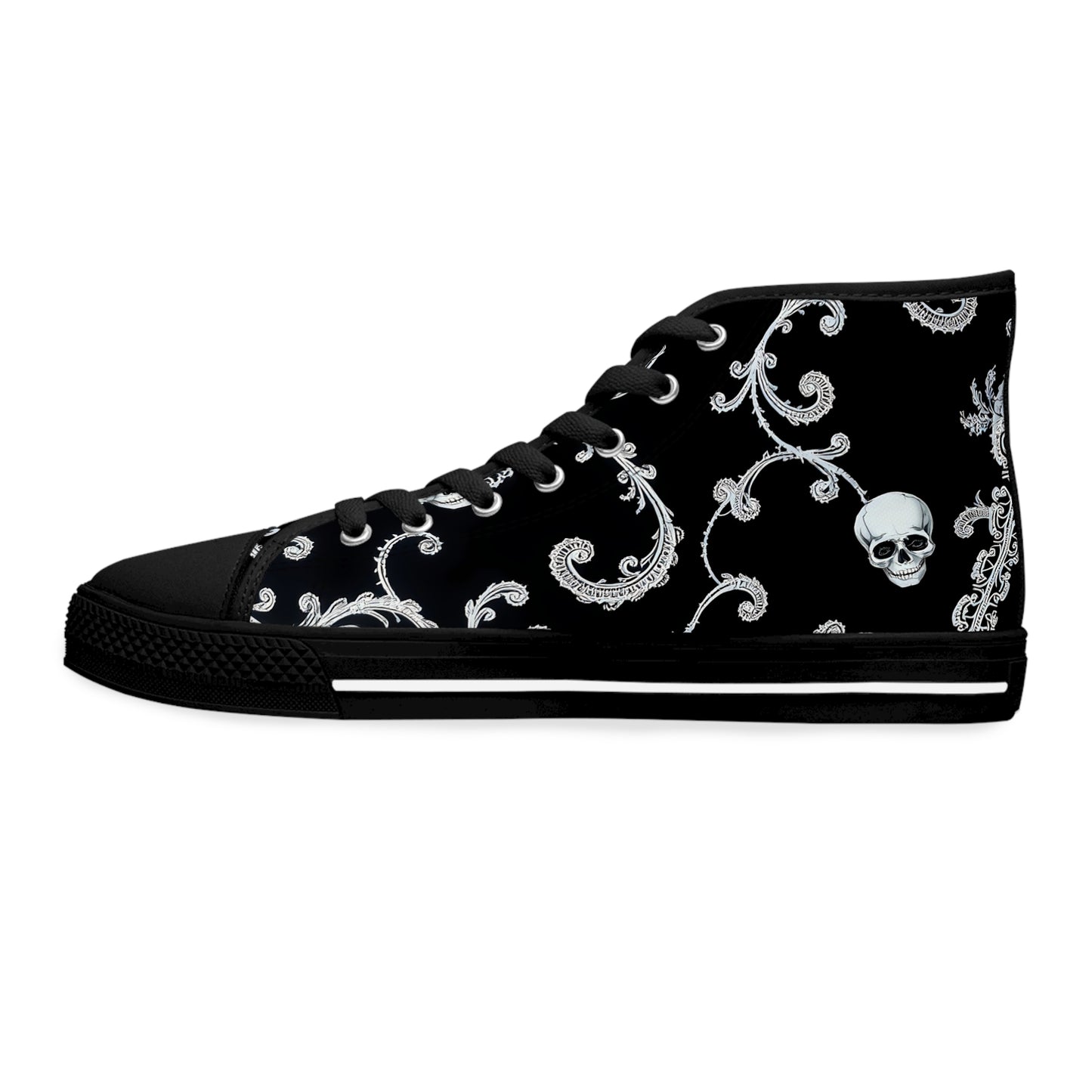 Baroque Skull Swirl Women's High-Top Sneakers