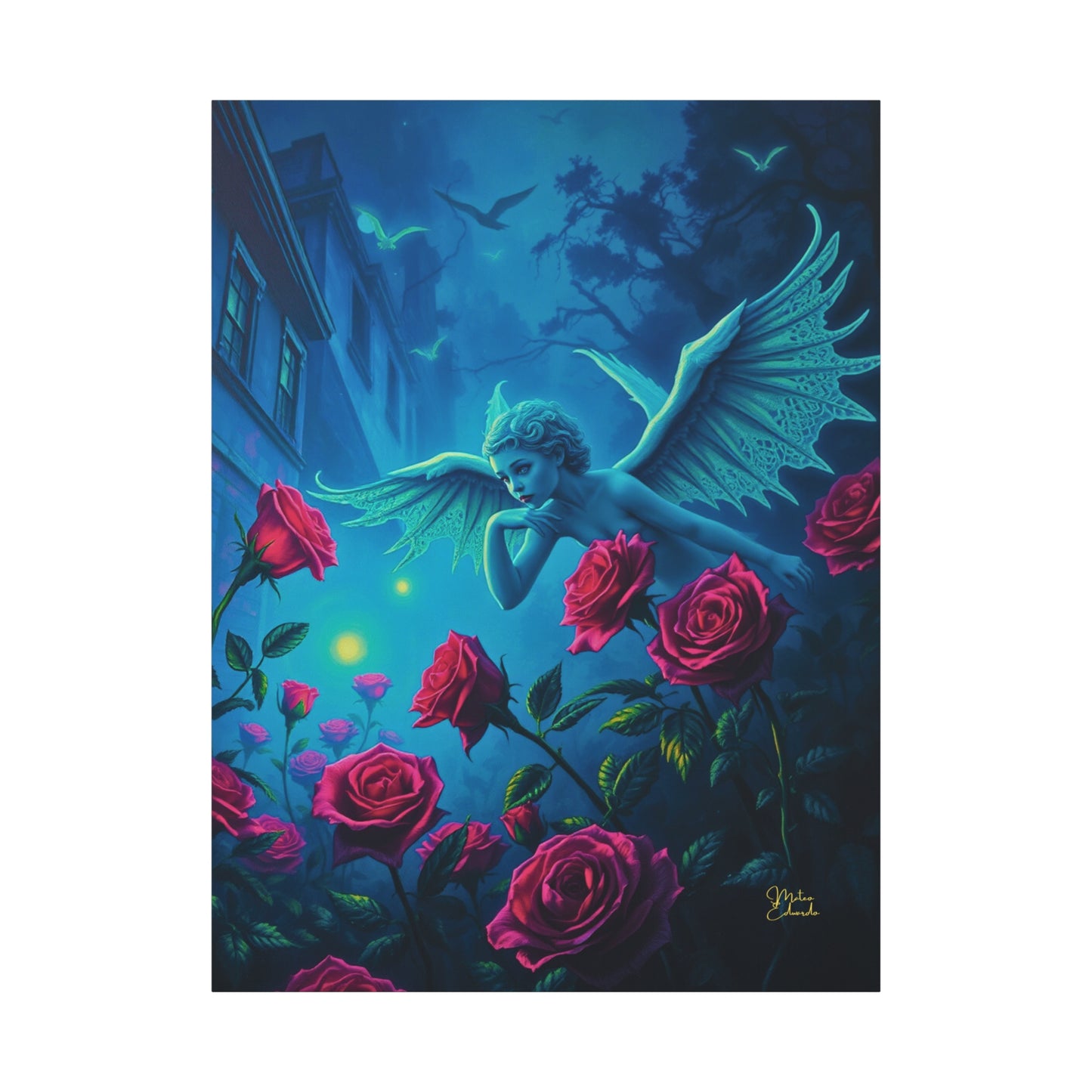 Nocturne Angel Rose Canvas Art Print