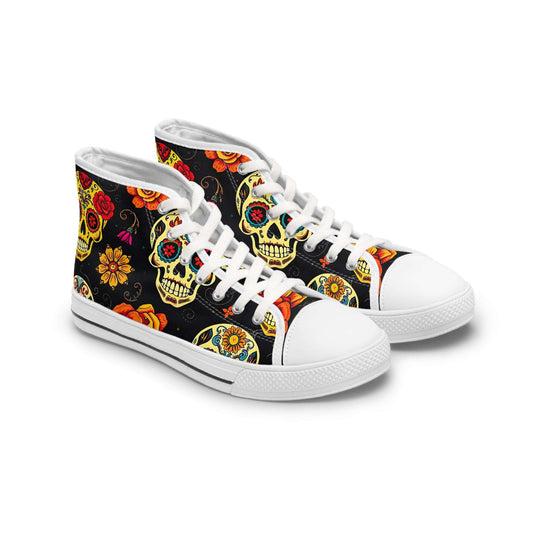 Day of the Dead Blossoms Sugar Skull Women's High-Top Sneaker.