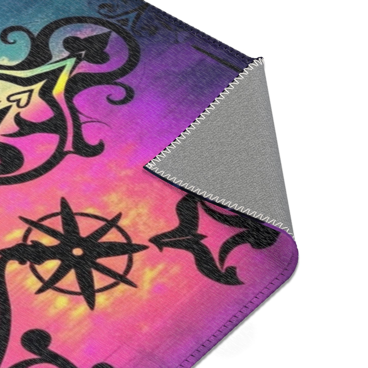 Gothic Neon Starburst Area Rug for Vibrant Home Decor