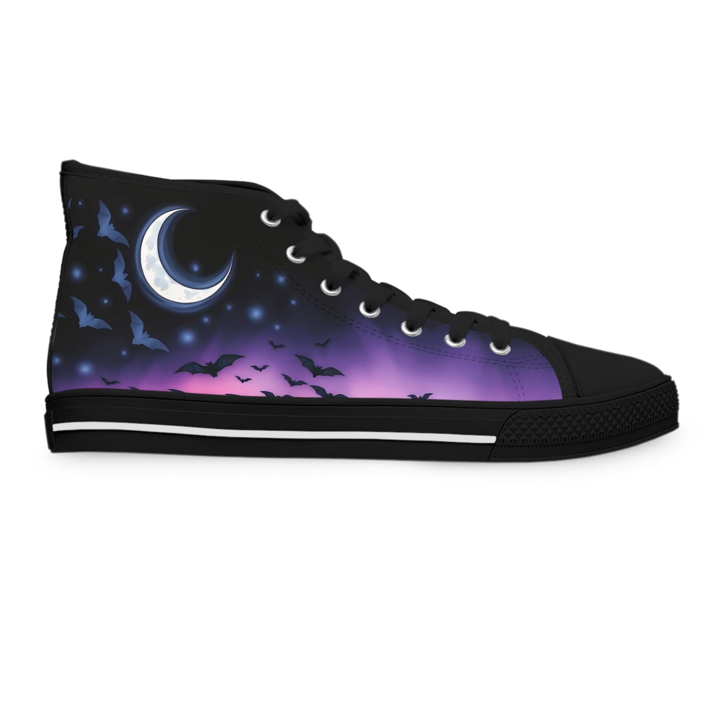 Moonlit Bats Women's High-Top Sneakers