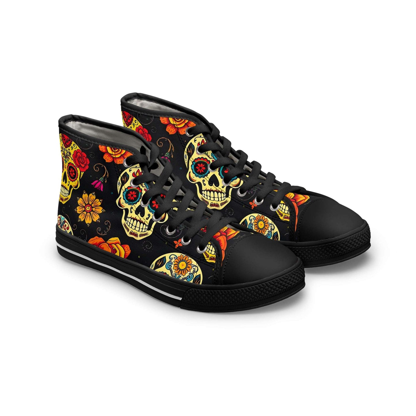 Day of the Dead Blossoms Sugar Skull Women's High-Top Sneaker.