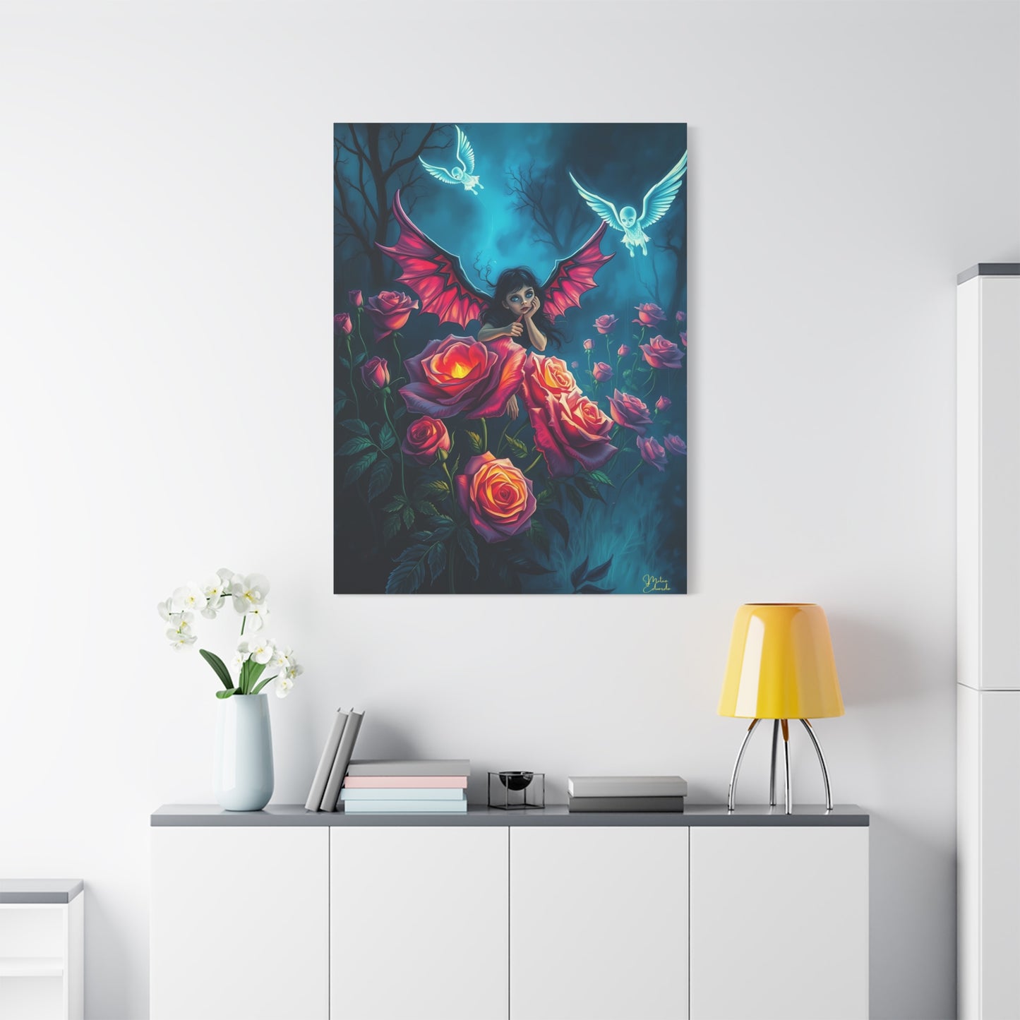 Fae's Twilight Rose Garden Canvas Art Print