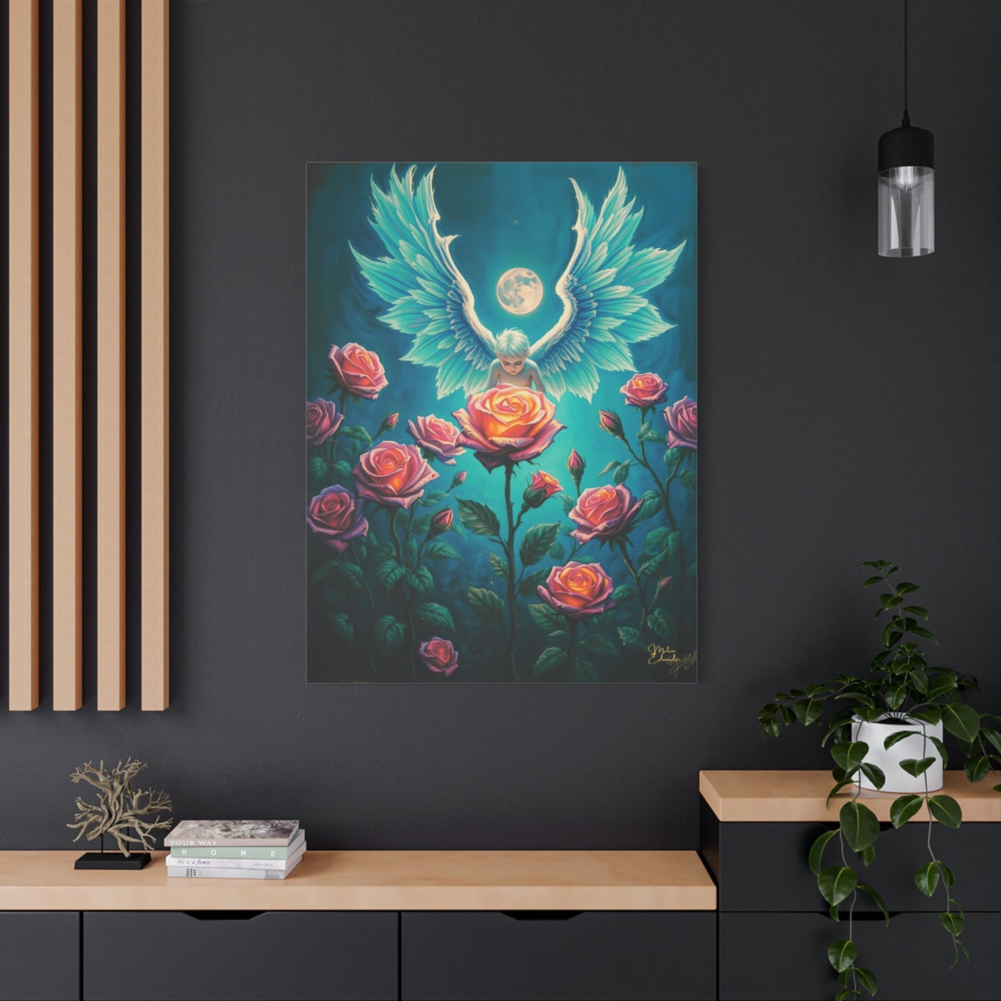 Celestial Guardian Rose Canvas Art Print