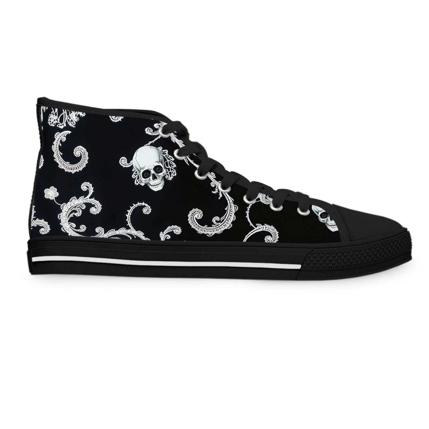 Baroque Skull Swirl Women's High-Top Sneakers