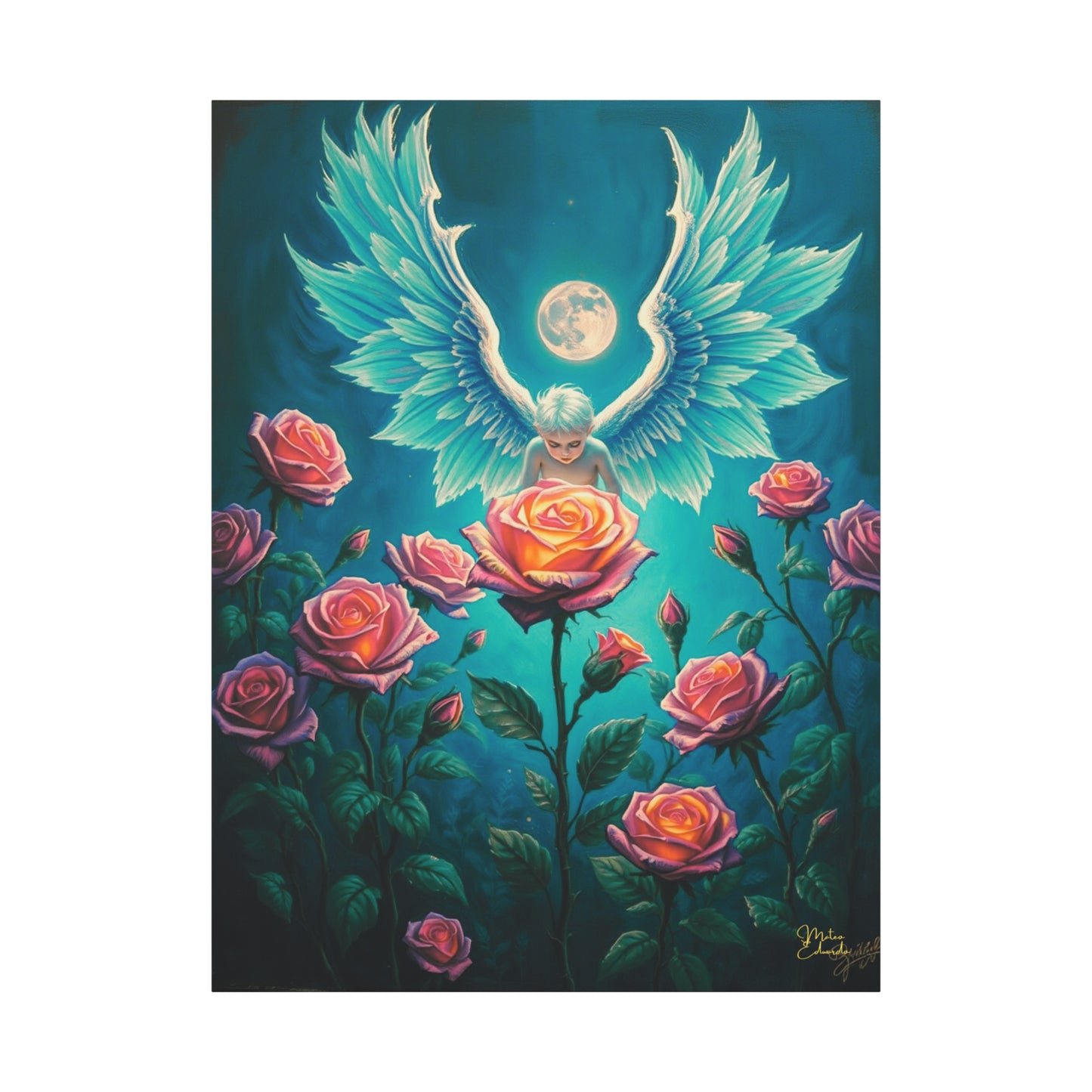 Celestial Guardian Rose Canvas Art Print