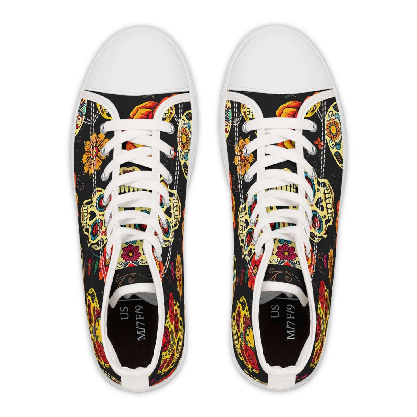 Day of the Dead Blossoms Sugar Skull Women's High-Top Sneaker.