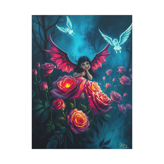 Fae's Twilight Rose Garden Canvas Art Print