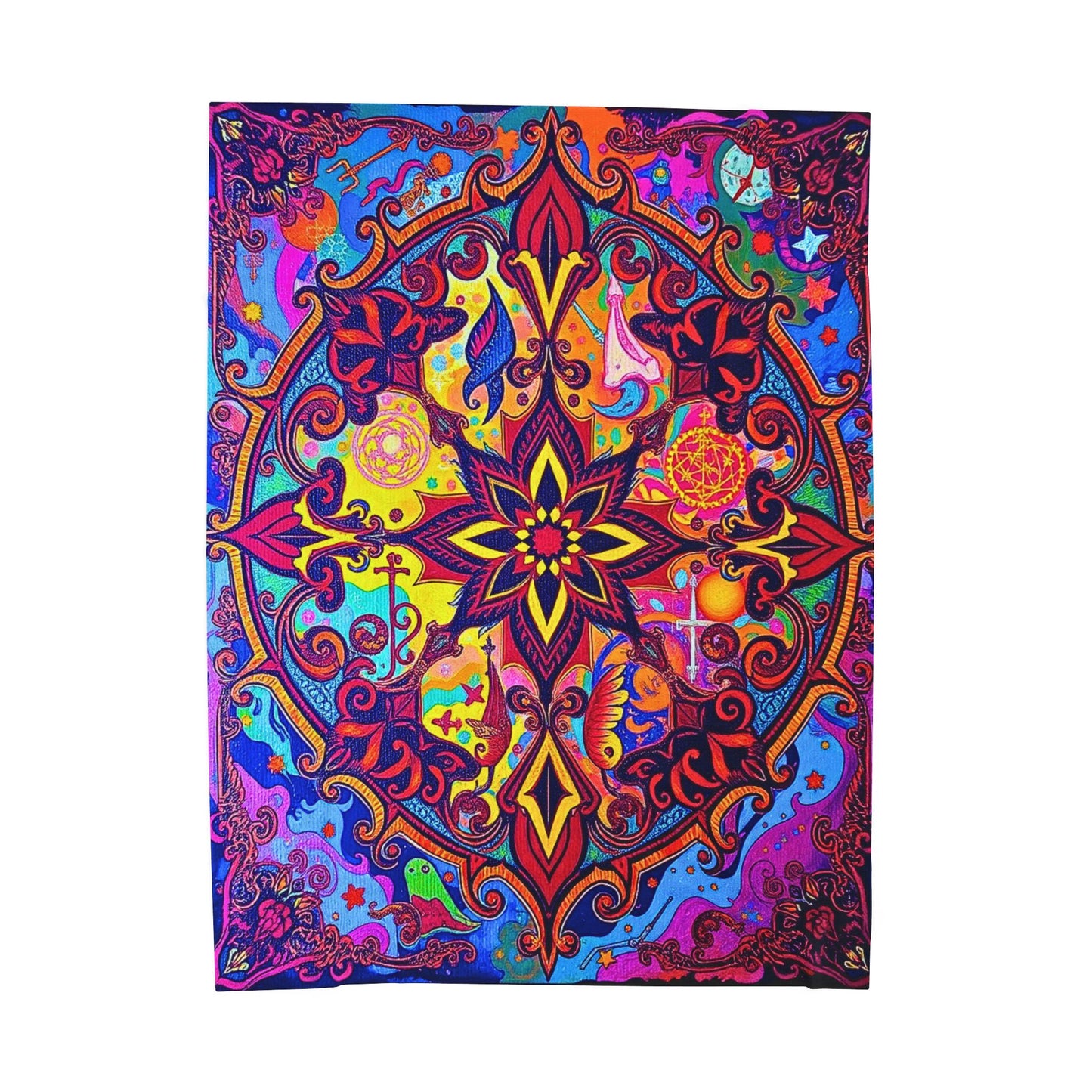 Prismatic Mandala Plush Velveteen Blanket