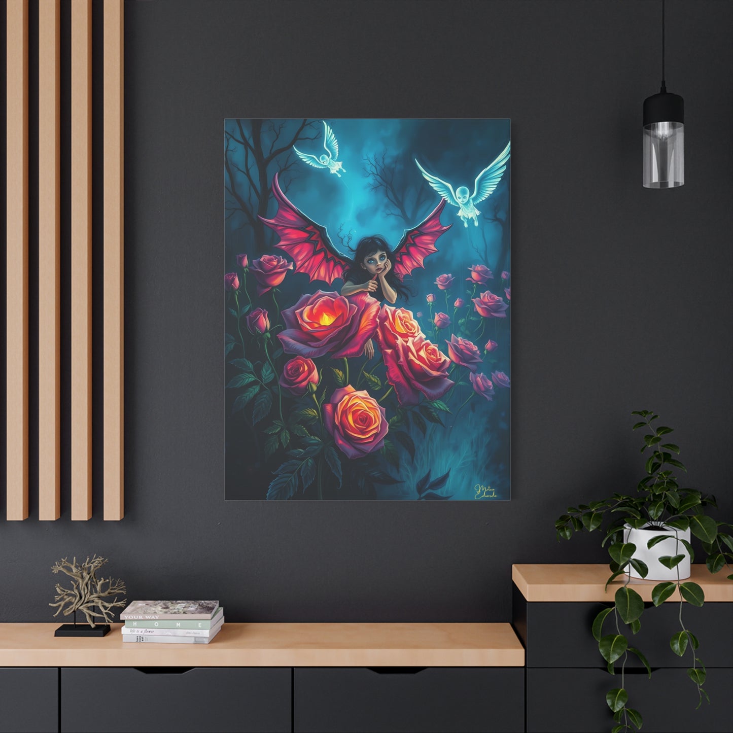 Fae's Twilight Rose Garden Canvas Art Print