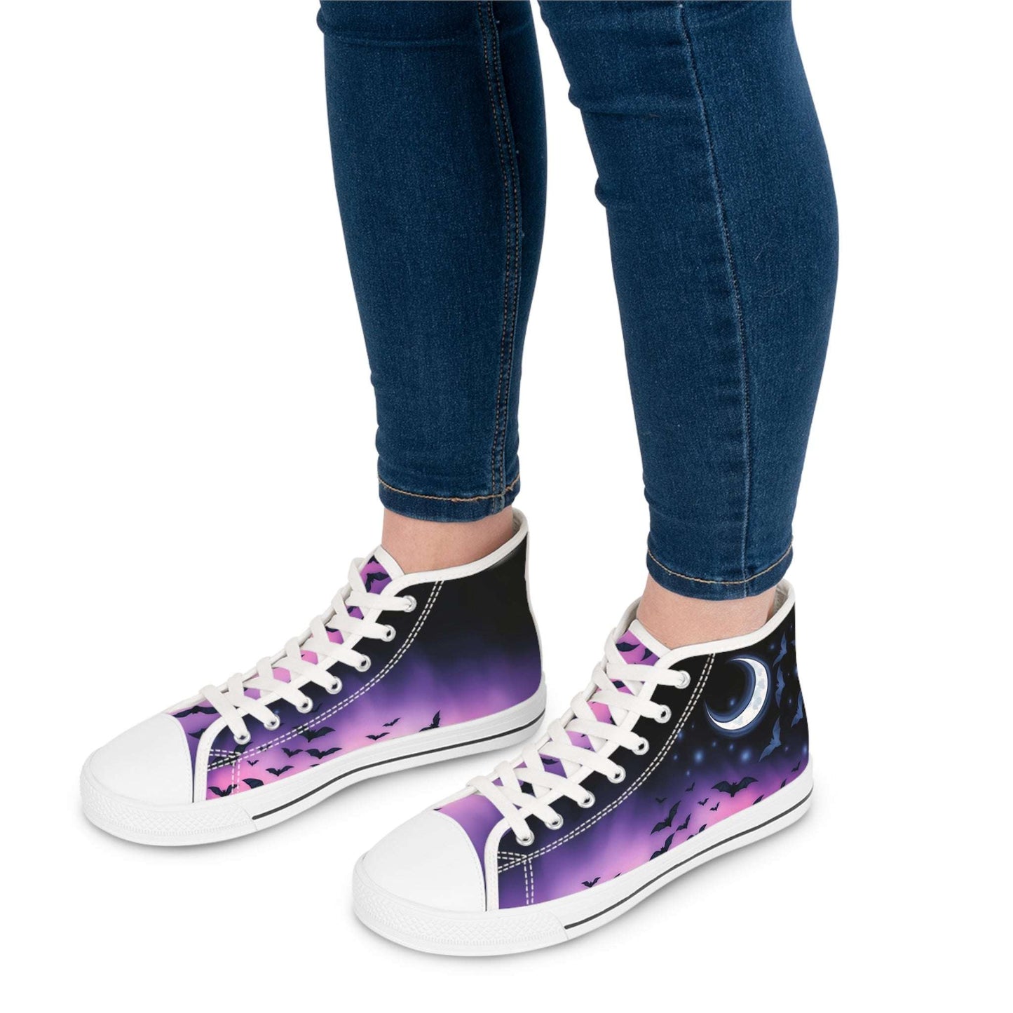 Moonlit Bats Women's High-Top Sneakers