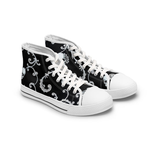 Baroque Skull Swirl Women's High-Top Sneakers