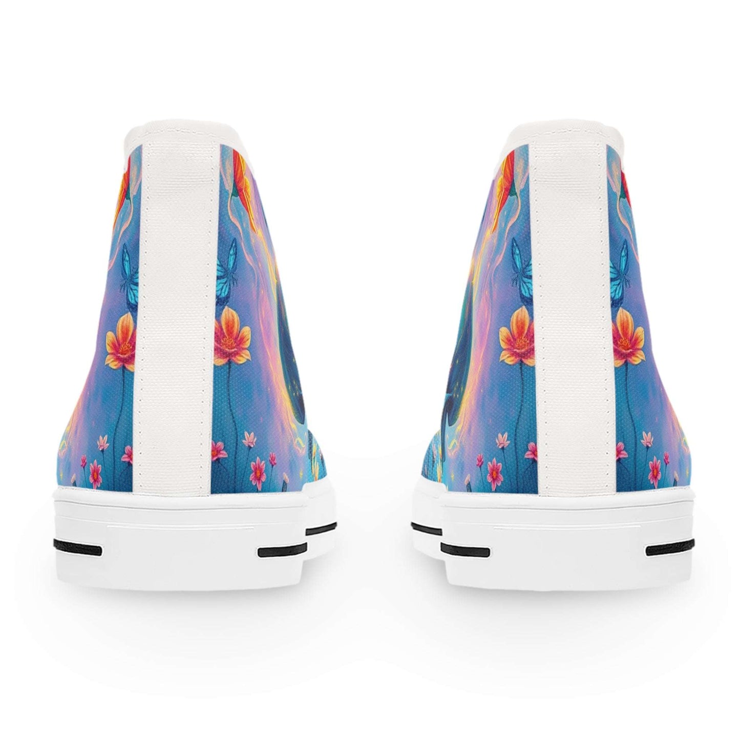 Ethereal Skull & Flowers Women's High-Top Sneakers