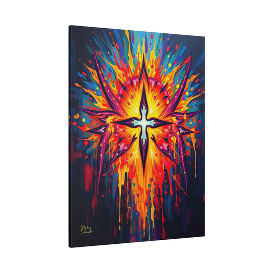 Radiant Glyph Burst Canvas Art Print