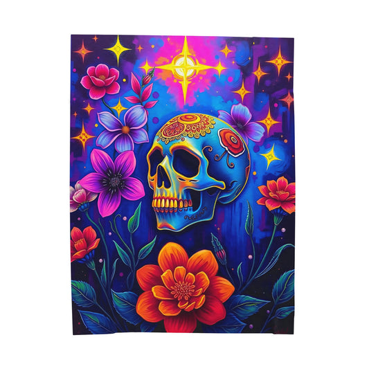 Sugar Skull Velveteen Plush Blanket