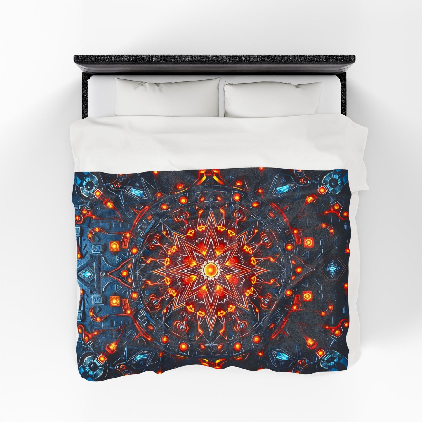 Luminous Geometric Tapestry Plush Velveteen Blanket