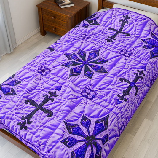 Lavender Lattice Plush Velveteen Blanket