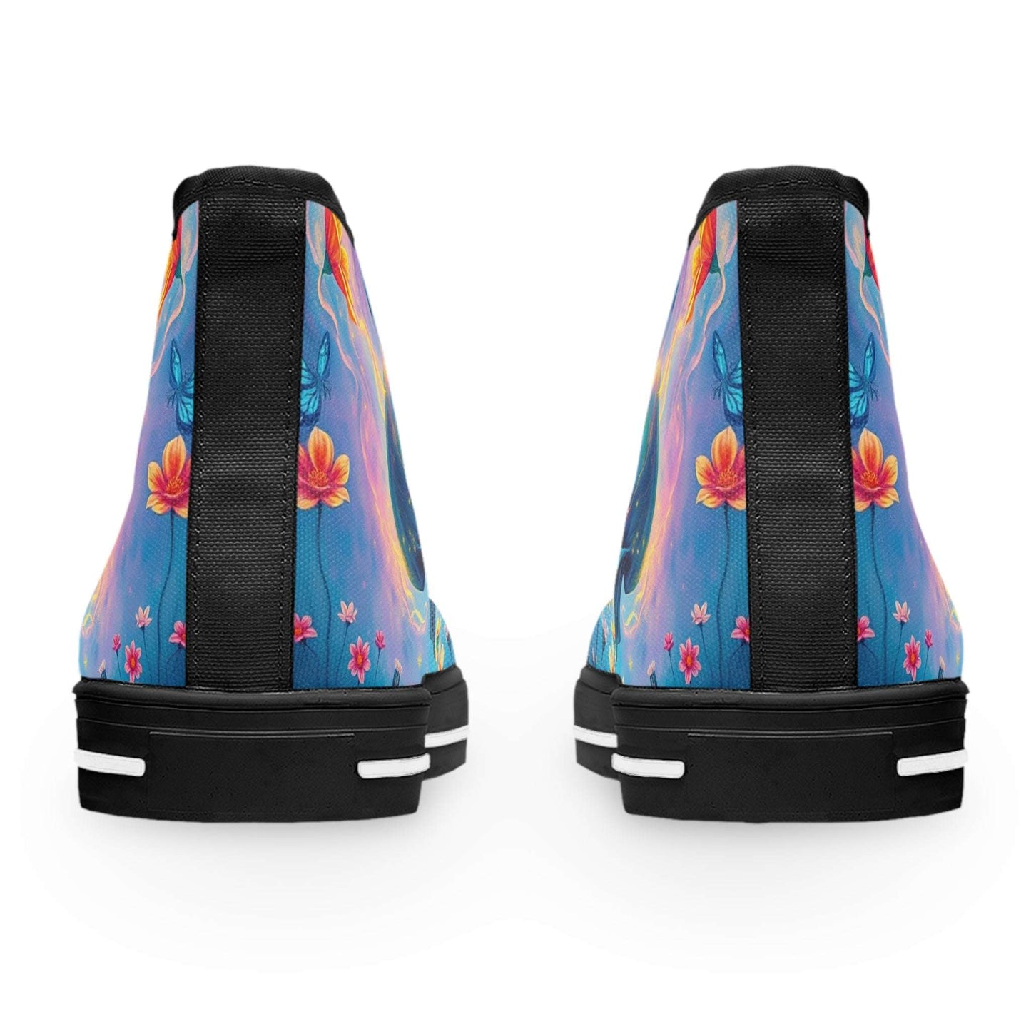 Ethereal Skull & Flowers Women's High-Top Sneakers