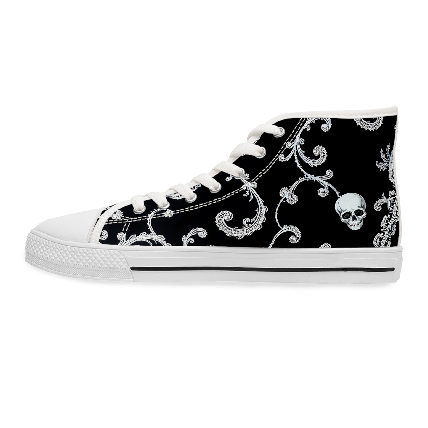 Baroque Skull Swirl Women's High-Top Sneakers