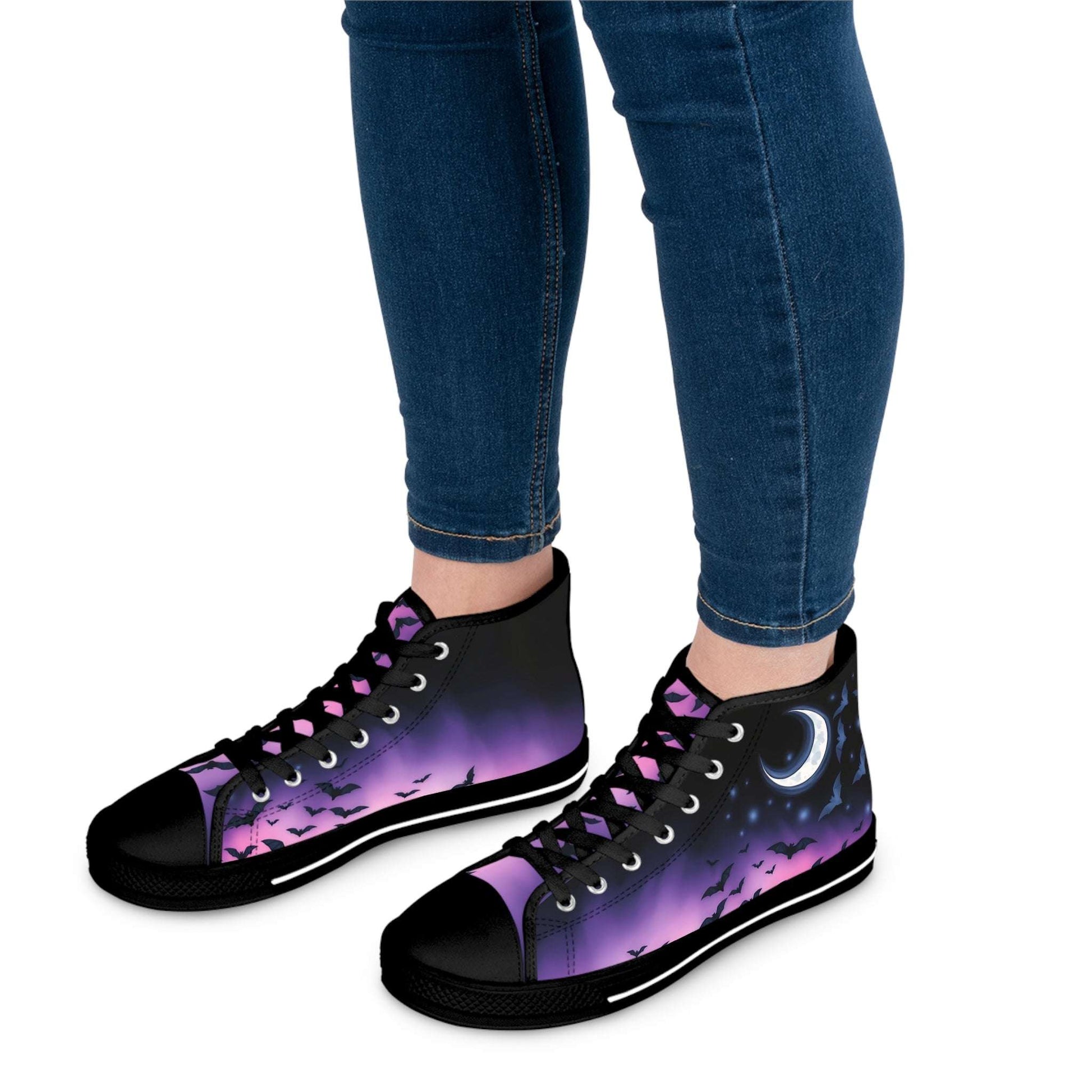 Moonlit Bats Women's High-Top Sneakers