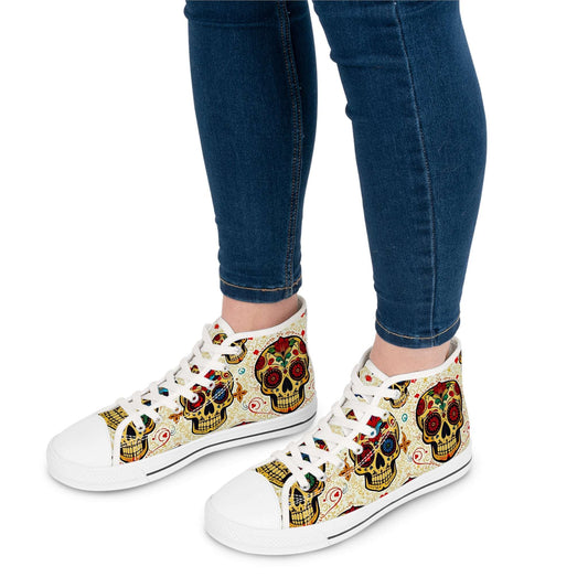 Radiant Day of the Dead Sugar Skull Women's High-Top Sneakers