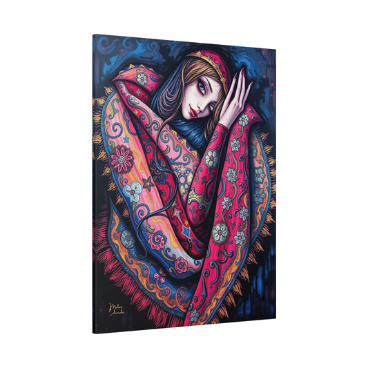 Ethereal Elegance: Vibrant Gothic-Inspired Canvas Print