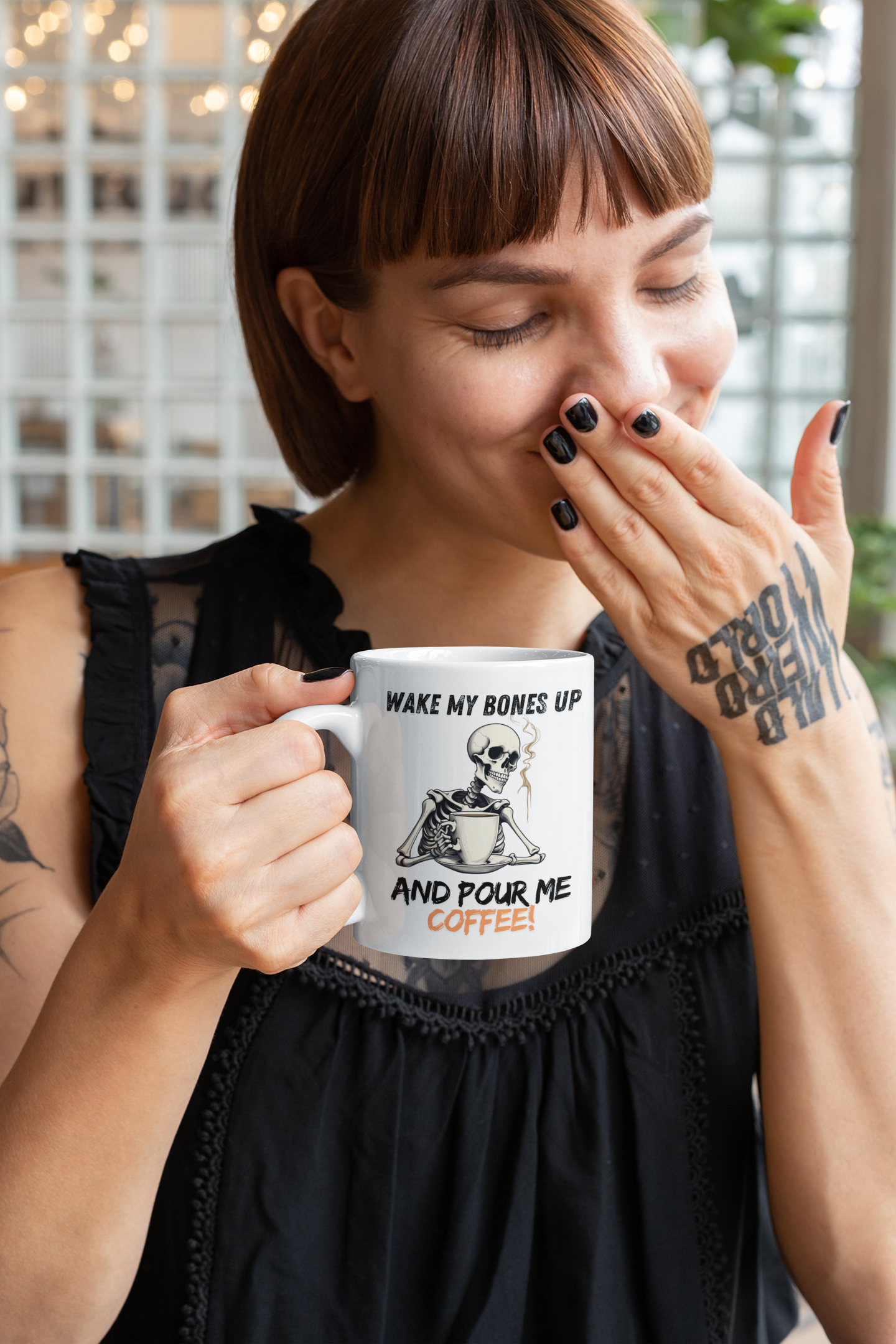 Wake My Bones Up and Pour Me Some Coffee: Gothic Coffee Mug